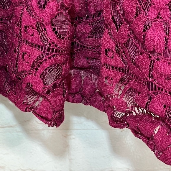 Free People Tunic Lace Tank Babydoll Dress Womens XS Maroon Lined - Picture 7 of 12